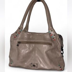 The Sak Mateo Top Handle Satchel Boho pebbled Leather Handbag